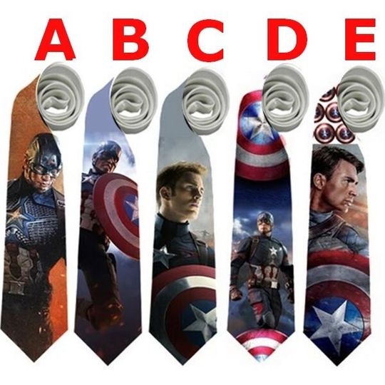 Discover Necktie Captain America Steve Rogers Capitan Army Classic Action Cosplay