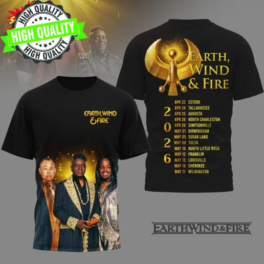 Discover Earth, Wind & Fire 2026 Tour 3D Shirt