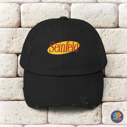Discover Seinfeld Logo Parody Unisex Distressed Cap