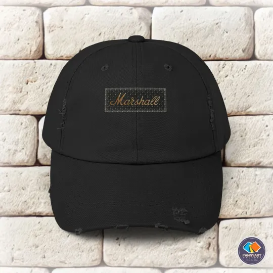 Marshall Logo Distressed Cap for Men and Women
