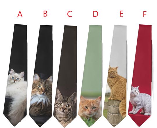 Discover Cat Feline Fluffy Tie, Ties for Halloween Christmas Cosplay