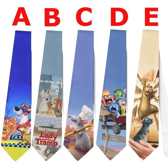 Discover Lady and the Tramp Inside Out Necktie, Oliver & Company, Ratatouille Cosplay