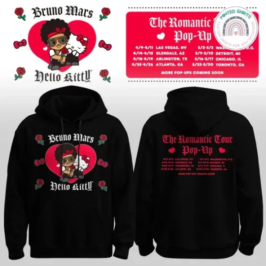 Discover Bruno Mars x Hello Kitty Limited Edition Double Sided Hoodie