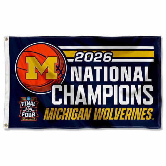 Discover Michigan Team University Wolverines Basketball 2026 National Champions 3x5 Flag