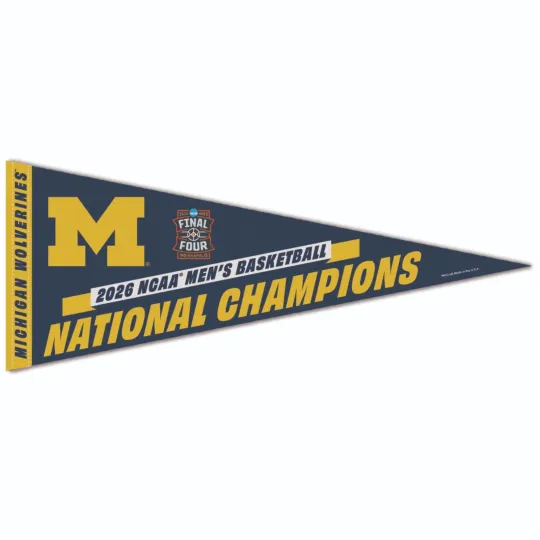 2026 Men's NCAA National Champions Michigan Wolverines Pennant