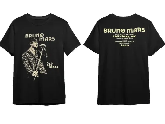 Discover Bruno Mars Las Vegas Residency 2025 T-Shirt – For Fans TT-shirt T tshirt