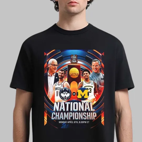 UConn Huskies Vs Michigan Wolverines Men's Basketball 2026 NCAA T-Shirt