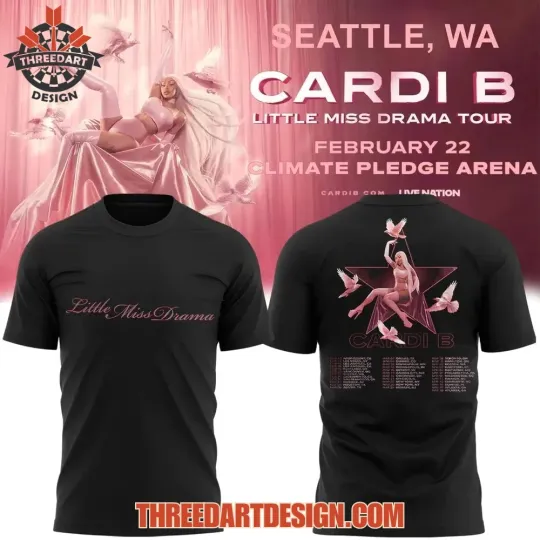 Cardi B 2026 Little Miss Dramma Style Rap Fan 3D T-shirt
