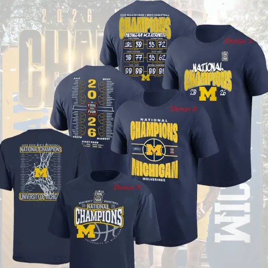 Michigan Wolverines 2026 Men's Basketball National Champions All Design 2-sides