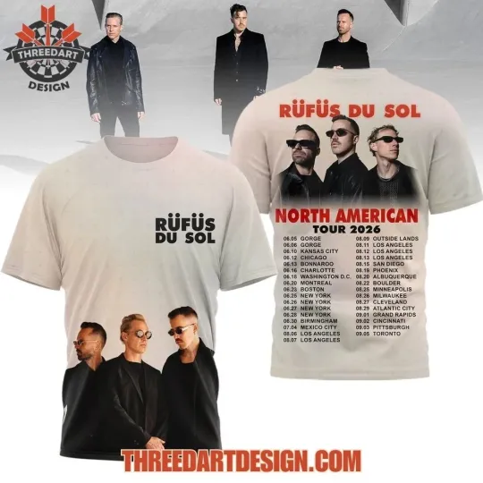 Discover Rufus Du Sol North American Tour 2026 3D T-Shirt