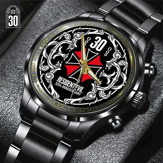 Resident Evil 30th Anniversary Black Stainless Steel Watch