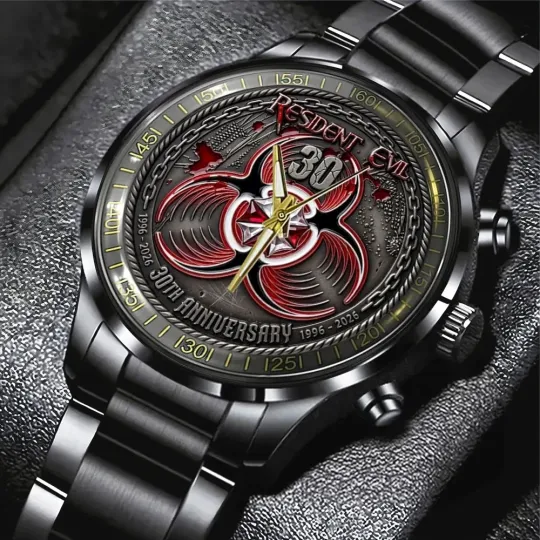 Resident Evil 30th Anniversary Black Stainless Steel Watch