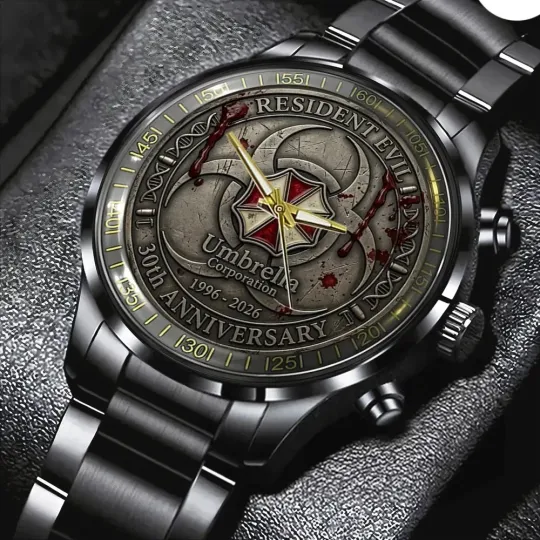 Discover Resident Evil 30th Anniversary Black Stainless Steel Watch