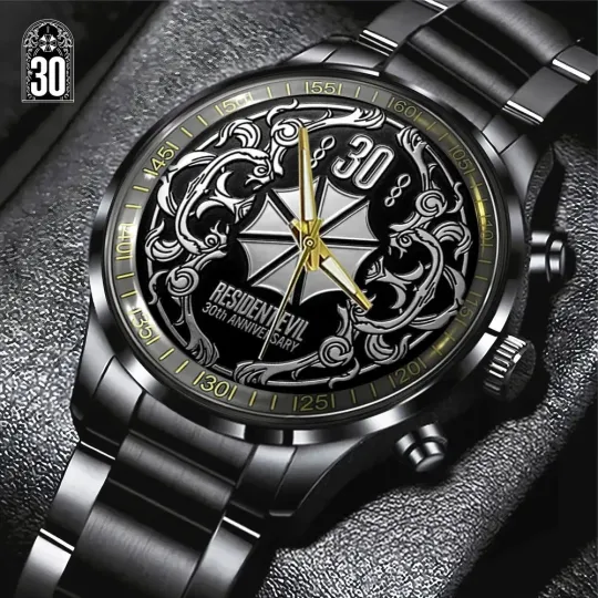 Resident Evil 30th Anniversary Black Stainless Steel Watch