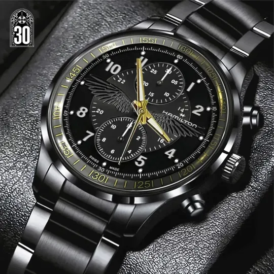 Resident Evil Requiem Leon Scott Kennedy Black Stainless Steel Calendar Watch