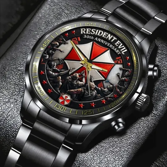 Resident Evil 30th Anniversary Black Stainless Steel Watch