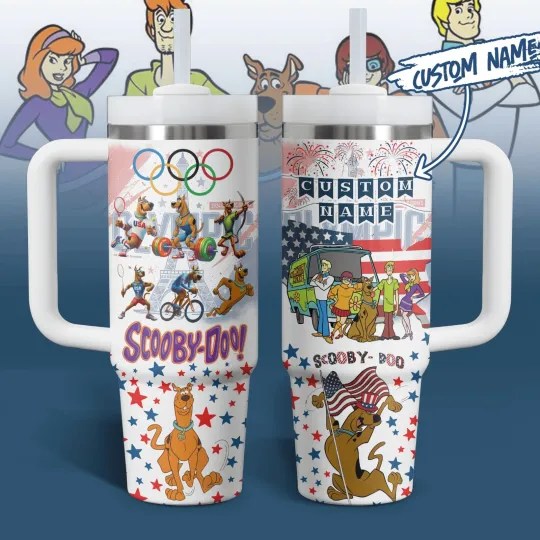 Discover Scooby-Doo Cartoon 40 oz Tumbler with Handle, Gift for Fans