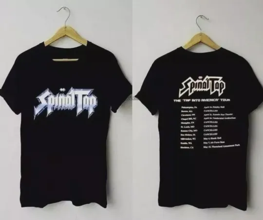 Discover Spinal Tap The "Tap Into America" Tour 2 side Black T-Shirt