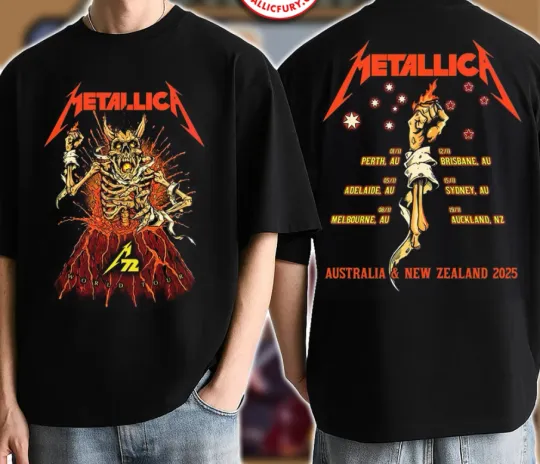 Discover Metallica M72 World Tour Australia and New Zealand 2025 T-Shirt