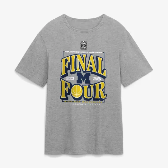 Men's Gray Michigan Wolverines 2026 NCAA Basketball Tournament T-Shirt