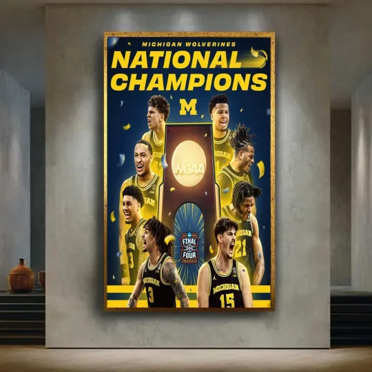 Discover Michigan Wolverines National Champions NCAA Basketball 2026 Poster