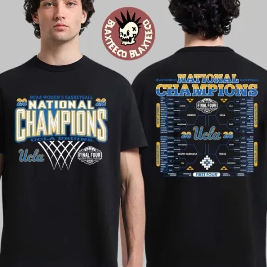 UCLA Bruins 2026 NCAA Women's Basketball National Champions Double Sided T-Shirt