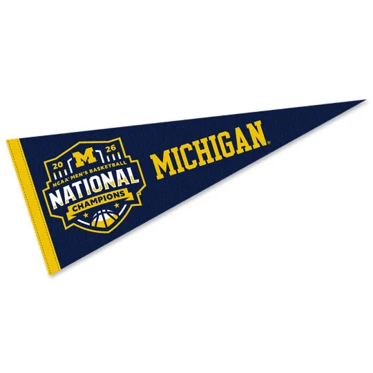 Michigan Wolverines Basketball Triangle Pennant National Champions