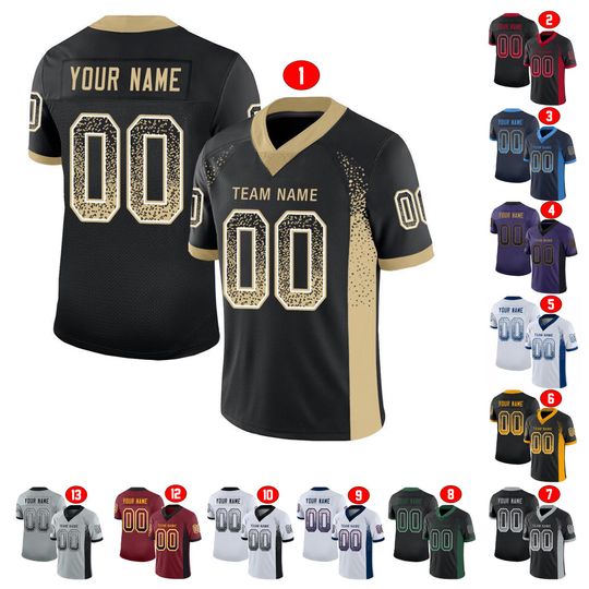 Discover Custom Football Jersey with Personalized Team Name and Number