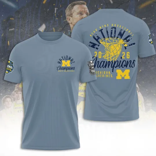 Discover Michigan Wolverine 2026 Men’s Basketball National Champions 3D T-shirt