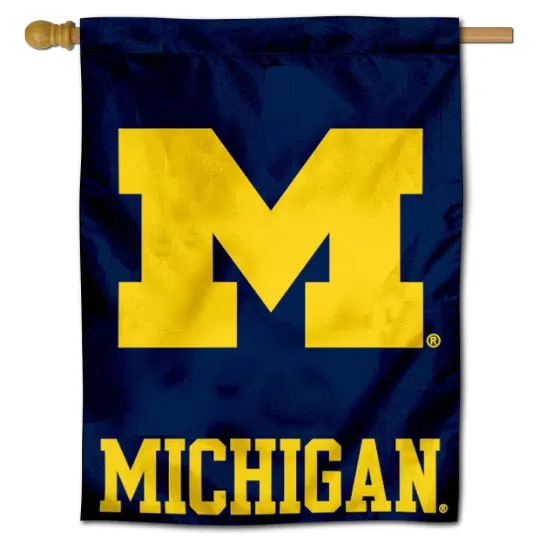 Discover Michigan Wolverines College House Flag