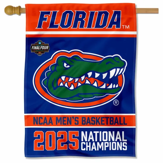 Discover University of Florida 2025 Basketball National Champions Double-Sided House Flag
