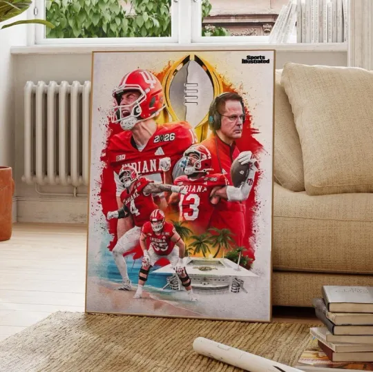 Discover Indiana Hoosiers 2026 College Football Vertical Poster