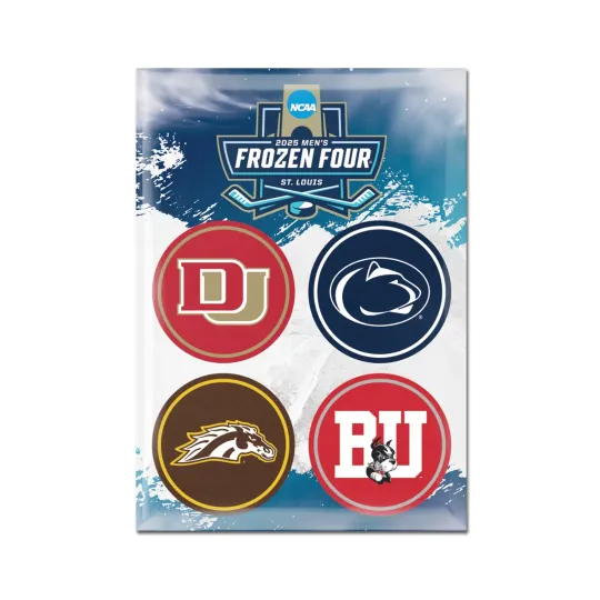 Discover 2025 Frozen Four Denver Western Michigan Penn St. Boston 4 Team 2.5"x3.5" Magnet