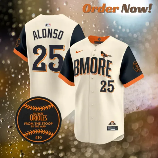 Discover Pete Alonso #25 Orioless Cream 2026 City Connect Printed Jersey All Sizes