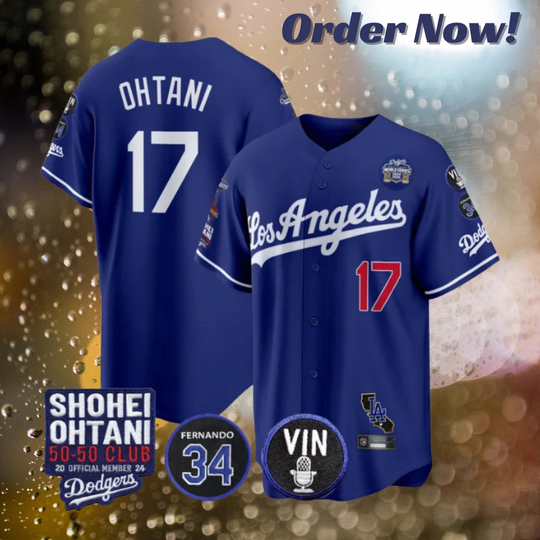 Shohei Ohtani #17 Dodgerss Royal Blue Patch Printed Jersey All Sizes