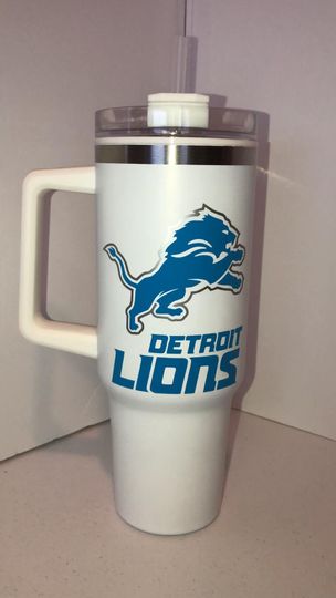 Detroit Lions Football 40 oz Tumbler with Handle