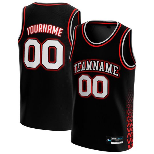 Discover Custom Black Red-White Custom Basketball Jersey
