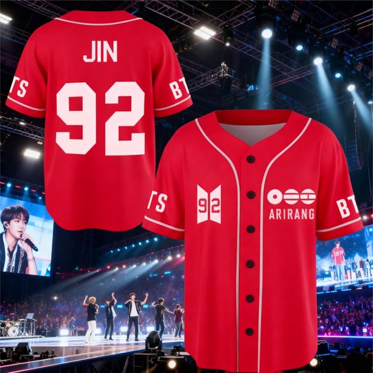 Personalized BTS Baseball Jersey Shirt, BTS World Tour 2026 Merch, Bangtan Boys Comeback Gift, Kpop Army Fan Outfit