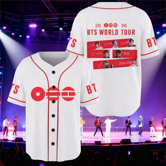 Discover Personalized BTS Baseball Jersey Shirt, BTS World Tour 2026 Merch, Bangtan Boys Comeback Gift, Kpop Army Fan Outfit