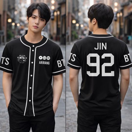 Custom Baseball Jersey Personalized Name Shirt, Kpop BTS Inspired Jersey, Custom Name and Number, BTS 2026 Arirang World Tour Merch Jersey