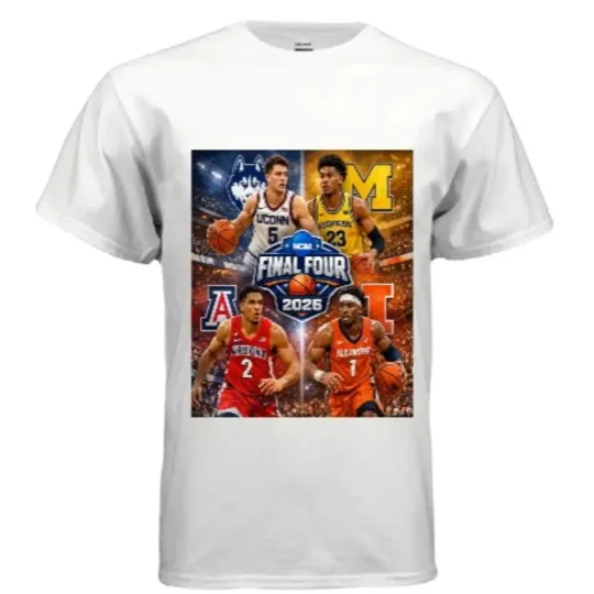 Discover Final Four 2026 T-Shirt | REtro NCAA Men's Final Four Basketball Teams