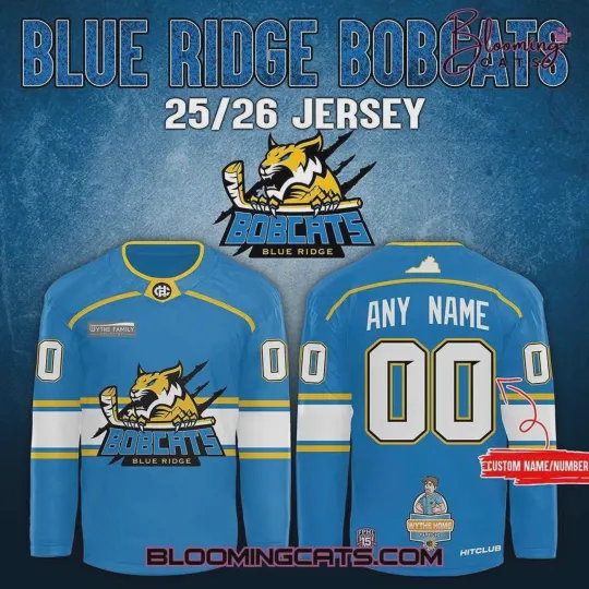 Discover Personalized Blue Ridge Bobcats Pro Hockey Shirt Season 25/26 Blue