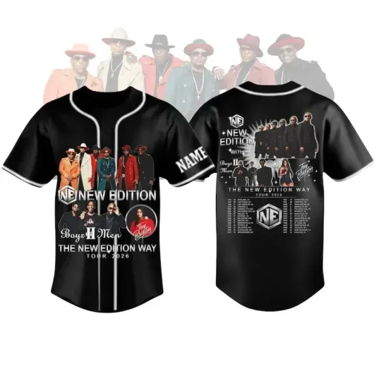 Custom The New Edition Way Tour 2026 Baseball Jersey, New Edition Tour Jersey