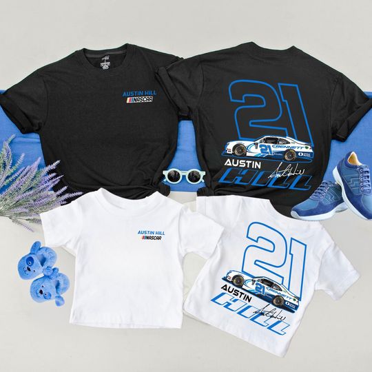 Discover Austin Hill #21 Racing Shirt for Kids & Adults, NASCAR Fan Tee Motorsport Hoodie Sweatshirt