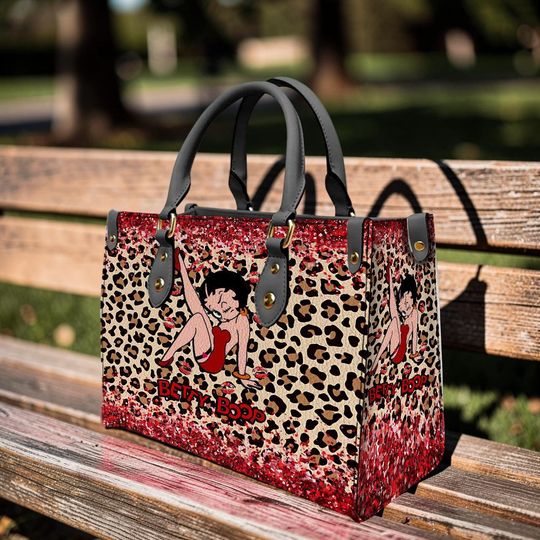 Discover Betty Boop Leopard Pu Woman Leather Handbag, Christmas Shoulder Bag, Crossbody Bag