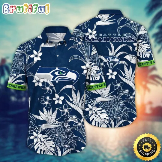 Discover Seattle Seahawks Flower Vacation Mood Hawaiian Shirt For football Fans