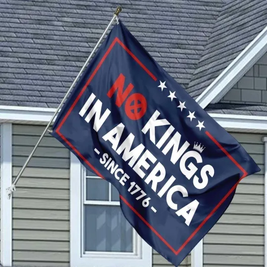 Discover No Kings in America Anti Trump Double-Sided House Flag