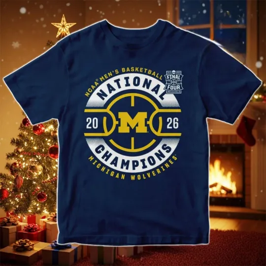 Michigan Wolverines National Champs Hardwood 2026 NCAA Men's Basketball T-Shirt