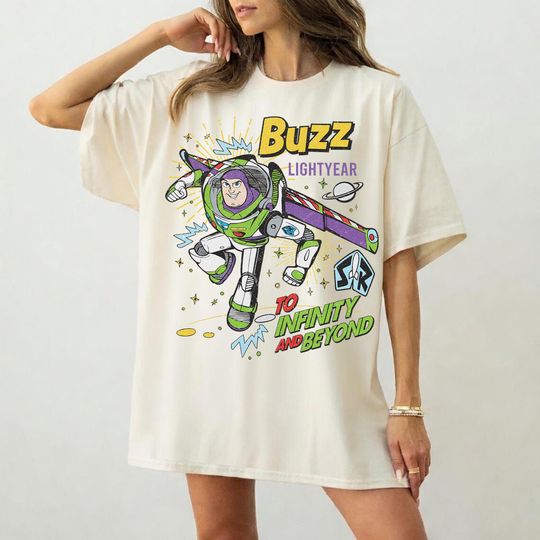 Discover Comfort Colors Retro Buzz Lightyear To Infinity And Beyond Shirt, Toy Story Pixar Disney Tee, Space Ranger Shirt