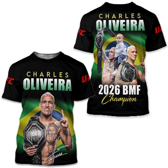 Charles Oliveira 2026 BMF Champion Autograph T-Shirt
